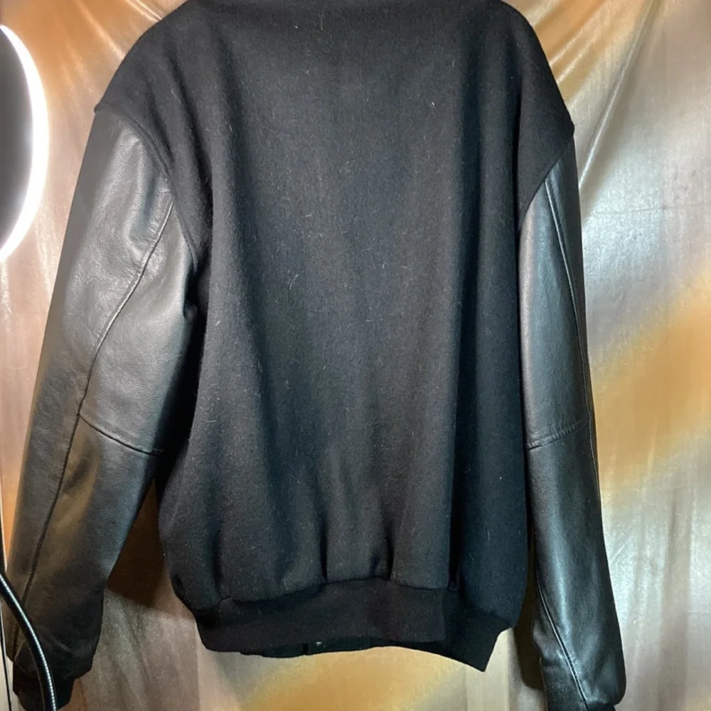 Velocity Tour bomber‎ jacket with leather sleeves size XL 56” chest. box M